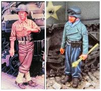 TRUEGRIS 1/35 Figura de Resina de Soldado Estadounidense de la Segunda Guerra Mundial (2 Figuras) sin Pintar ni ensamblar //6Q7IX100S