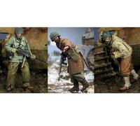 TRUEGRIS 1/35 Figura de Resina de Soldado Estadounidense de la Segunda Guerra Mundial (3 Figuras) sin Pintar ni ensamblar //6Q5IX3S