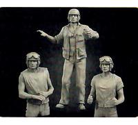 TRUEGRIS 1/35 Figuras de Resina de Soldados de la tripulación de Tanques estadounidenses de la Segunda Guerra Mundial sin Pintar ni ensamblar (3 Figuras, sin Tanque) //7Q6IX3S