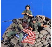 TRUEGRIS 1/35 Figuras de Resina de Soldados de la tripulación de Tanques estadounidenses de la Segunda Guerra Mundial sin Pintar ni ensamblar (3 Figuras, sin Tanque) //7Q6IX7S