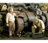 TRUEGRIS 1/35 Figuras de Resina de Soldados de la tripulación de Tanques estadounidenses de la Segunda Guerra Mundial sin Pintar ni ensamblar (2 Figuras, sin Tanque) //7Q8IX33S