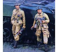 TRUEGRIS 1/35 Figuras de Resina de Soldados de la tripulación de Tanques estadounidenses de la Segunda Guerra Mundial sin Pintar ni ensamblar (2 Figuras, sin Tanque) //7Q8IX25S