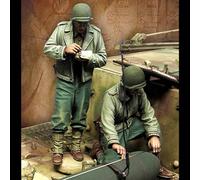 TRUEGRIS 1/35 Figuras de Resina de Soldados de la tripulación de Tanques estadounidenses de la Segunda Guerra Mundial sin Pintar ni ensamblar (2 Figuras, sin Tanque) //7Q8IX15S