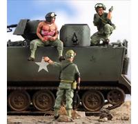 TRUEGRIS 1/35 Figuras de Resina de Soldados de la tripulación de Tanques estadounidenses de la Segunda Guerra Mundial sin Pintar ni ensamblar (3 Figuras, sin Tanque) //7Q6IX17S