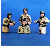 TRUEGRIS 1/35 Figuras de Resina de Soldados de la tripulación de Tanques estadounidenses de la Segunda Guerra Mundial sin Pintar ni ensamblar (4 Figuras, sin Tanque) //7Q5IX10S