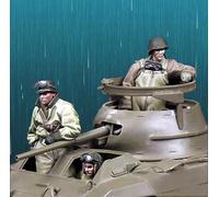TRUEGRIS 1/35 Figuras de Resina de Soldados de la tripulación de Tanques estadounidenses de la Segunda Guerra Mundial sin Pintar ni ensamblar (3 Figuras, sin Tanque) //7Q6IX16S