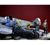 TRUEGRIS 1/35 Kit de maquetas de Resina de la Luftwaffe Alemana de la Segunda Guerra Mundial, sin Pintar y sin ensamblar (sin avión ni Motocicleta) //V2j2c1