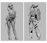 TRUEGRIS 1/35 Kit de Modelo de Resina de Agente Femenina de Ciencia ficción, Modelo de Soldado de Resina sin Pintar y sin ensamblar (2 Figuras) //T8O7J7