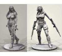 TRUEGRIS 1/35 Kit de Modelo de Resina de Agente Femenina de Ciencia ficción, Modelo de Soldado de Resina sin Pintar y sin ensamblar (2 Figuras) //T8O7J36