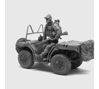 TRUEGRIS 1/35 Kit de Modelo de Resina de Soldado Conductor Comando Estadounidense Modelo de Soldado de Resina sin Pintar y sin ensamblar (con vehículo) //L7b8J6