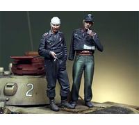 TRUEGRIS 1/35 Kit de Modelo de Resina de Soldado de Tanque alemán de la Segunda Guerra Mundial sin Pintar ni ensamblar (2 Soldados, sin Tanque) //T8O5J22