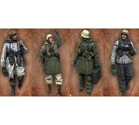 TRUEGRIS 1/35 Kit de Modelo de Resina de Soldados alemanes de la Segunda Guerra Mundial Modelos de Soldados de Resina sin Pintar ni ensamblar (4 Figuras) //s8e4J33
