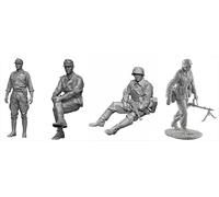 TRUEGRIS 1/35 Kit de Modelo de Resina de Soldados alemanes de la Segunda Guerra Mundial Modelos de Soldados de Resina sin Pintar ni ensamblar (4 Figuras) //s8e4J29