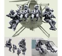 TRUEGRIS 1/35 Kit Modelo Resina Soldado Comando de helicóptero Estadounidense sin Pintar sin Montar (9 Personas sin aeronave) //l8X7J8