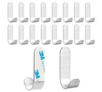TRUEIN 16 Ganchos Adhesivos para Pared Acero Inoxidable, Colgador Toalla Baño Adhesivo Impermeable, Percha Ducha Sin Taladro, Gancho Autoadhesivo 3M para Cocina, Toallas, Trapos, Albornoz, llaves