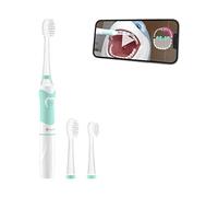 TrueLife SonicBrush Kid G Cepillo de dientes sónico para niños de 5 a 9 años, vídeo educativo, 3 cabezales de cepillo, temporizador, cerdas suaves, 30 pegatinas de animales, iluminación LED, funciona