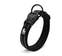 Truelove collar de adiestramiento para perro tlc5011 reflectante Premium DuraFlex hebilla en Nylon mascota perro collares en negro, alto grado de nailon no Choke collares básico ahora disponibles