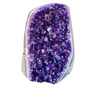 TRUENERGY Racimo de cristal de amatista pulida (2.5-3 libras), borde redondeado suave, morado oscuro natural uruguay, meditación, efectos curativos y calmantes, decoración del hogar, cuarzo geoda