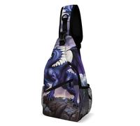Trueno Del Dragón Púrpura Unisex Bolso Cruzado Ajustable Bolso Bandolera Pequeña Bolsa De Pecho Para Trabajo Ciclismo Correr