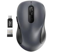 Trueque - Ratón inalámbrico para ordenador portátil, 2,4 GHz, ergonómico, con 3 niveles de ppp ajustables, botones de página arriba y abajo, ratón USB para Chromebook, PC, escritorio, portátil,