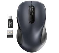 Trueque - Ratón inalámbrico para Ordenador portátil, 2,4 GHz, ergonómico, con 3 Niveles de PPP Ajustables, Botones de página Arriba y Abajo, ratón USB para Chromebook, PC, Escritorio, portátil,