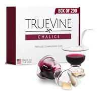 TrueVine - Juego de tazas de cáliz precargadas para comunión, pan y zumo de uva 100% Concord (caja de 200)