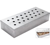 Truflair Caja ahumadora para barbacoa de acero inoxidable para astillas de madera | Caja de ahumado para carne y pescado con sabor ahumado - Caja de humo para parrilla de gas y carbón