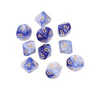 Trufolxiaz 10pcs Poliédrico Dados Dados D10 Dices RPG Dados Juego Juego Tablero Suministros Juego Tablero