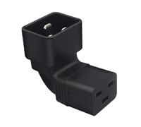 Trufolxiaz Conquitillo Masculino IEC320-C20 3 Pines A IEC320-C19 Adaptador Femenino 90 ° Convertidor Fuente Alimentación En Ángulo para LCD LED Wall Mount