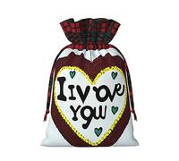 Trukd Bolsas de regalo de arpillera de Navidad con cordón, bolsas de regalo para dulces, regalos de fiesta de vacaciones, bolsas de confesiones de amor