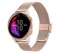 TRUMiRR Reemplazo para Garmin Venu Correa de reloj, 20mm Banda de reloj de acero inoxidable de malla tejida para Garmin Venu/Forerunner 245/645 Music