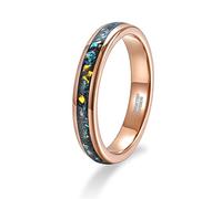 TRUMIUM Anillos de boda de 4 mm y 6 mm para hombres y mujeres, carburo de tungsteno, ópalo galaxia e incrustaciones de chorro de arena, multicolor para hombre, bordes biselados, ajuste cómodo, talla 5