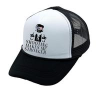 Trump 2024 Sombrero SHOOTING MAKES ME STRONGER Estampado Ajustable Bandera Estados Unidos Malla Transpirable Donald Trump Gorra de béisbol, Negro Blanco, M