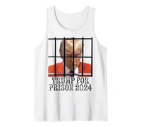Trump For Prison 2024 Mono Naranja Mugshot Elección Divertida Camiseta sin Mangas