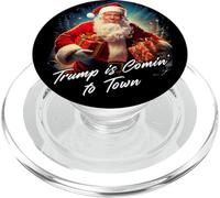 Trump is Comin' to Town - Santa Christmas Funny Graphic PopSockets PopGrip para MagSafe