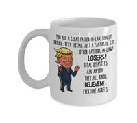 Trump - Taza para hombre con texto en inglés"For Father in law"
