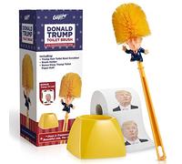 Trump Toilet Bowl Cleaner & Scrubber Set by Gagster - Democrat & Republican Bathroom Essentials Bundle - Trump Look-Alike Brush & 3-Ply Tissue Paper Roll - Top Political Gag Gift for Laughter
