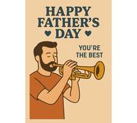 Trumpet Dad | Squared Grid Notebook with Special Message: Format A5 | 50 Sheets (100 Pages) | Glossy Cover | Perfect Gift for Father's Day