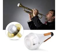 Trumpet Mute, aleación de aluminio y tira de corcho práctica trompeta corneta recta silencio instrumento musical parte