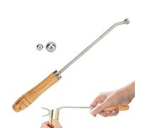 Trumpet Repair Tool, Trombone Dent Remover, Brass Instrument Kit, Stainless Steel Build, Wooden Handle Grip, Daily Maintenance Use, 9.21x0.83 Inches, Brown, 1 Set, 48g