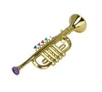 Trumpet Toy - Four Tones Horn, Children Musical Instrument, Gold Coated Wind Toy, Preschool Rhythm Trainer | Colorful Piano Key Educational Equipment For Family School Birthday Party