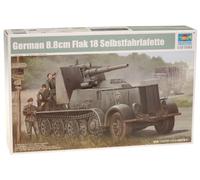 German Flak 18 88mm Selbstfahrlafette Plástico Kit 1 :3 5 Modelo 1585 Trumpeter