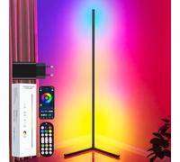 TRUMPETS Lámpara de Pie LED RGB 165cm con Control Remoto y APP, Lámpara de Pie Inteligente, RGB Luz de Esquina Cambia de Color,Adecuado para Sala de Estar, Dormitorio (165cm, sin Adaptador)