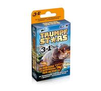 TRUMPFSTARS Juego de cartas 3 en 1 de los animales más mortíferos y peligrosos del mundo - Trump Quartett Black Peter - 50 cartas Mega Pack - a partir de 6 años - para 2 jugadores - Embalaje sin