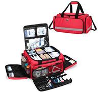 Trunab Bolsa de Primer Auxilio Vacío Rojo, Bolsa Médica de Emergencia Profesional de Gran Capacidad con Tabla División Interior y Fondo Antideslizante, Adecuado para Enfermera, Hogar, EMT, EMS