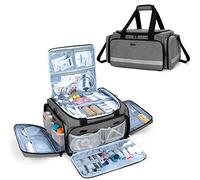 Trunab Bolsa de Primeros Auxilios vacía Gris, Bolsa de Emergencia médica Profesional de Gran Capacidad con Tabla división Interior y Fondo Antideslizante, Adecuada para Enfermera, hogar, EMT, EMS