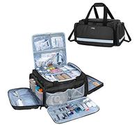 Trunab - Bolsa de Primeros Auxilios vacía Negra, Bolsa de Emergencia médica Profesional de Gran Capacidad con Tabla de división Interior y Fondo Antideslizante, Apta para Enfermera, hogar, EMT, EMS