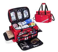 Trunab - Bolsa médica vacía, Color Rojo y Bolsa de Emergencia para enfermería Profesional de Gran Capacidad con Tabla de división Interior y Fondo Antideslizante, maletín de Enfermera en casa