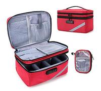 Trunab Médica Pequeña con Candado de Combinación, Botiquín de Primeros Auxilios y Mini Bolsa para el Hogar, Viajes, Emergencias, Gris (Vacía), Diseño Patentado