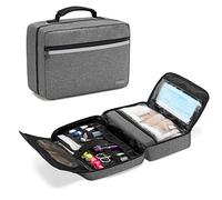 Trunab Medical Supplies Bag Botiquin de Primeros Auxilios Coche, Vacío, SÓLO Bolsa, Bolsa de Farmacia, con Múltiples Bolsillos para Kit de Emergencia, Gris